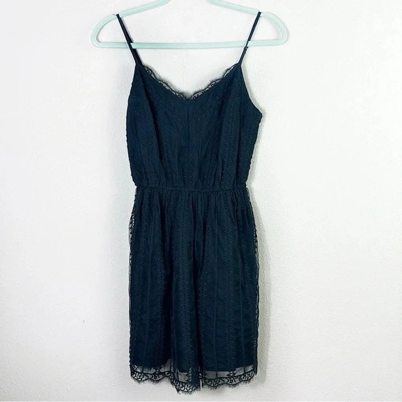 Abercrombie & Fitch Black Mini Lace Dress Spaghetti Straps in Black size XS - Picture 9 of 9